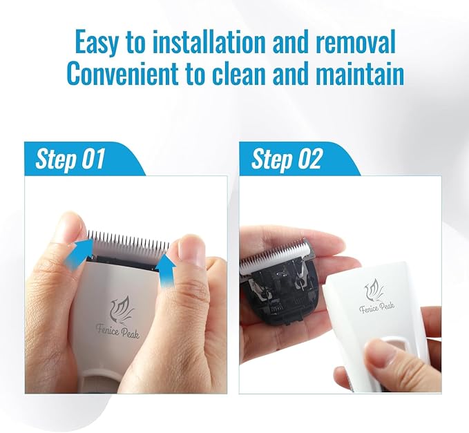 3FC Low Noise Pet Dog Grooming Clippers Blade, 440C Stainless Steel Fixed & Ceramic Moving Blade, Detachable, 13mm (1/2") Cutting Length Replacement Blade (1 Count)