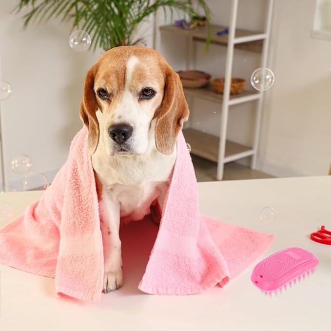 UPKOCH Dog Bath Brush Silicone Pet Shampoo Massager Rubber Curry Comb for Short Haired Dogs Cats