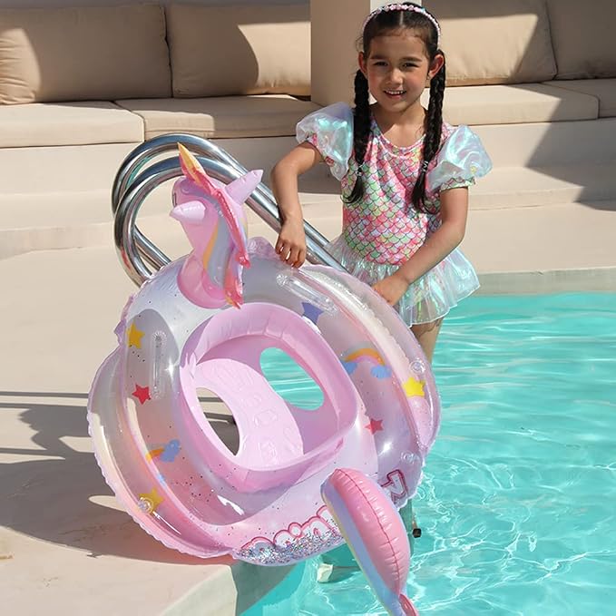 AIYUENCICI Baby Swimming Float, Inflatable Floatie Raft with Handle, Children Waist Float Ring Kids Water Pool Beach Party Toys, Toddler Swim Ring 8-48 Months