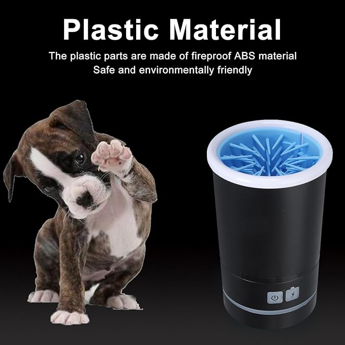 Automatic Dog Cleaner Cup, USB Rechargeable, Portable Electric Foot Washer for Small to Medium Dogs Cats, Black White
