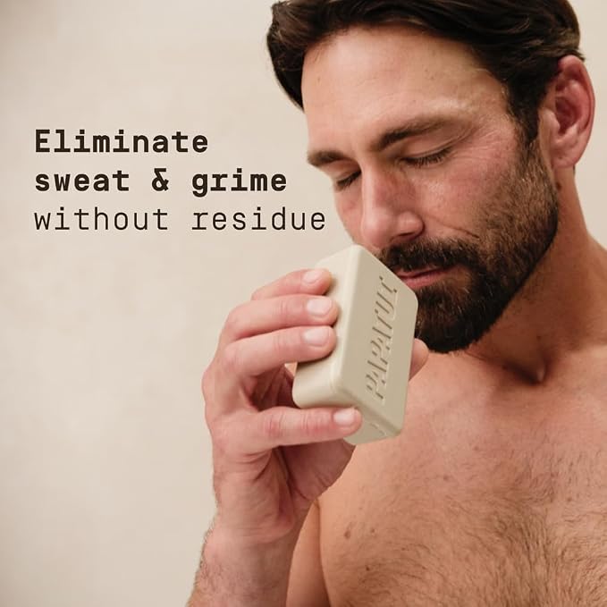 PAPATUI Exfoliating Body Scrubber and Big Bar Soap 7 oz Cedar Sport