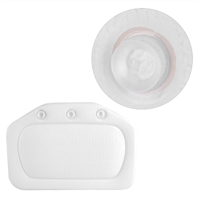 ZPSHYD Bathtub Pillow, Soft Foam Padded Spa Bath Pillow Tub Headrest Head Neck Back Cushion Bathroom for Bubble Soaking Bath (White)