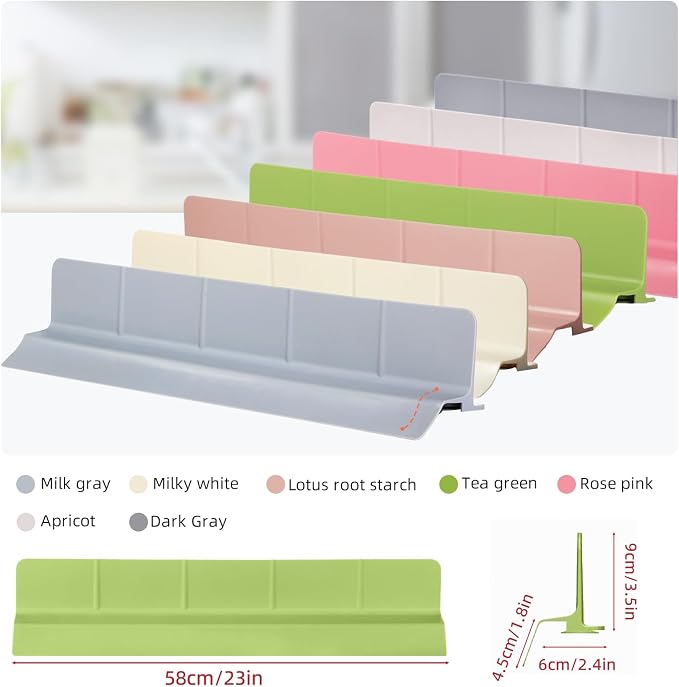 23" Ultra Silicone Sink Splash Guard Released in 2026 for Kitchen Sink,Bathroom and Island,with 3.5" High Splash Guard & 7 Strong Suction Cup (Matcha Green)