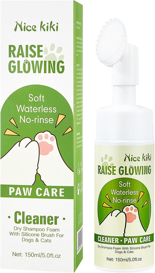 Pet Paw Cleansing Mousse Foam - Waterless Dog Paw Cleanser & Deodorizer, Cat Paw Care Foam