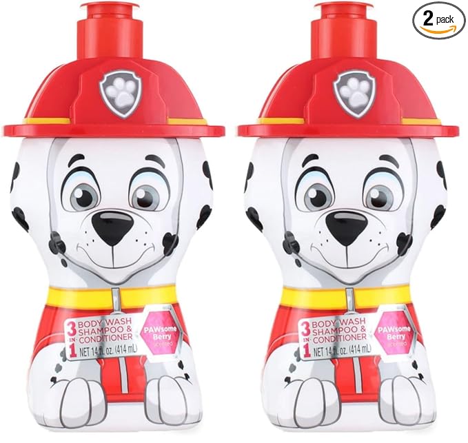 Taste Beauty “PAW Patrol” 3-in-1 Kids’ Shampoo, Kids’ Conditioner, and Bodywash, 14 Ounces, (Scent) (Pack of 2)