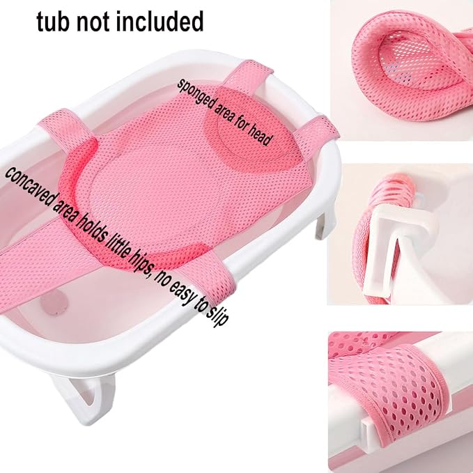 Baby Bath Seat Mesh Pad| Soft Infant Bathing Pillow Bath Cushion Sling Adjustable Bath Support Net Cushion Mat for Newborn Toddler(Tub NOT Included)