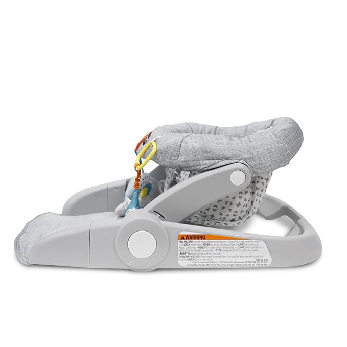 Bright Starts Learn-to-Sit 2-Position Floor Seat (Heather Gray) – Sit Baby Up in This Adjustable Baby Activity Seat Appropriate for Ages 4-12 Months – Includes Toys, Funfetti Neutral
