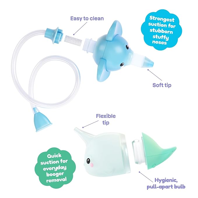 Playhouse MD Ultimate Cough and Cold Bundle – 5-in-1 Kit with Forehead & Ear Infrared Thermometer, Baby Nasal Aspirator & Nasal Bulb, Medicine Syringe Pacifier Dispenser | Toddler & Baby Essentials