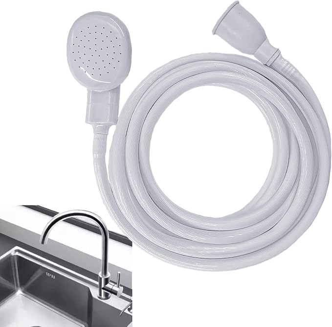13.12FT Sink Spray Hose,Portable Sink Hose Sprayer, Shampoo Sprayer Hand Heldhead Shower Spray for Bathing Pets,Washing Hair,Rinsing Vegetables