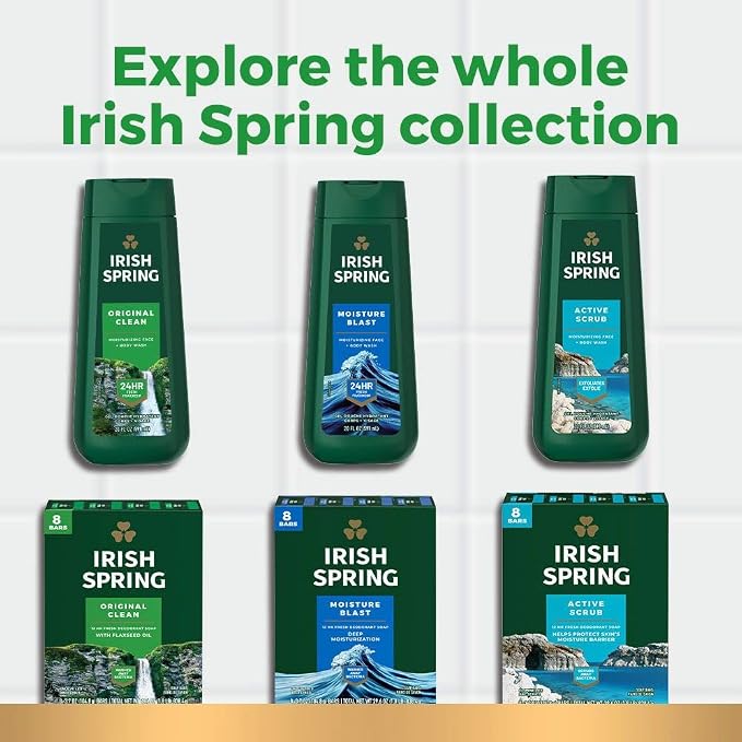 Irish Spring 5 in 1 Body Wash for Men | 24 Hour Freshness | For Body Face Hair | Biodegradable Ingredients | 30 Oz Pump 2-Pack