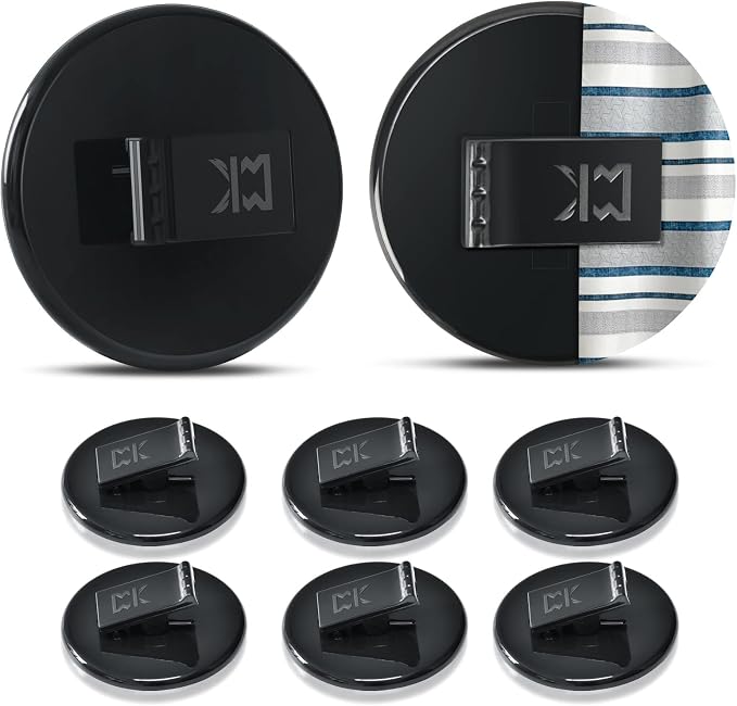 Kitosun Adhesive Shower Curtain Clips - Bath Shower Water Splash Guards Hold the Shower Liner to Keep Water in Shower | Stop Wind | Protect Privacy | (8PCS, Black)