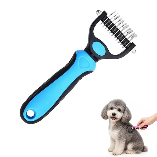Professional Deshedding Tool Dogs & Cats - Gentle, Efficient & Fur, Pet Grooming Brush, Dog & Cat Grooming Tool，Blue：Small