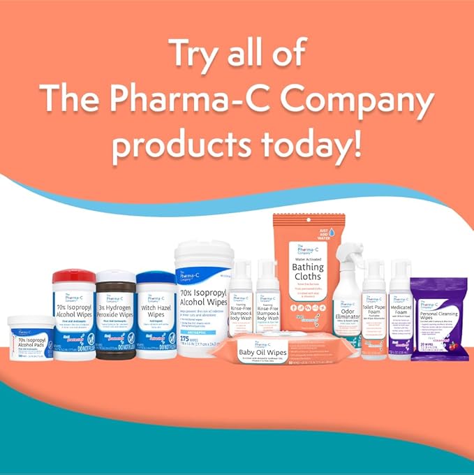 The Pharma-C Company Foaming Rinse Free Shampoo & Body Wash [1 pack] - Waterless - Hospital Tested Gentle No-Rinse Formula Leaves Hair & Body Fresh & Clean (Fragrance & Dye Free)
