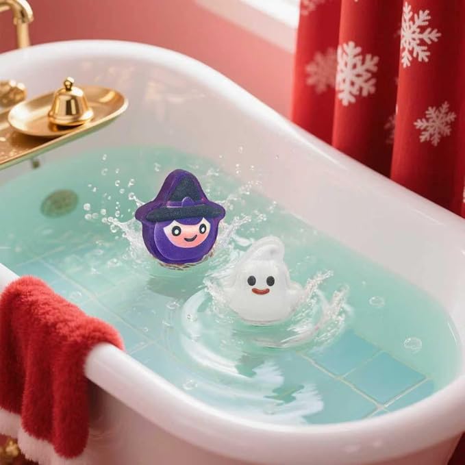 Halloween Bath Bombs for Kids & Women, Handmade Spooky Bath Bomb Set of 6 Fun Shapes – Perfect Gifts for Kids, Skin Care Bathbombs for Girls’ Spooky Celebration | 6 Large Spooky Shapes with Colorful Fizz and Festive Scents, Ideal Gifts for Kids, Hallow...