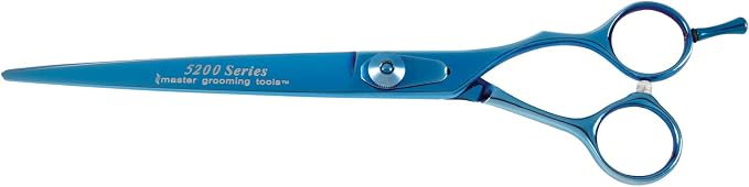 Master Grooming Tools 5200 Blue Titanium Shears — High-Performance Shears for Grooming Dogs - Straight, 7½"