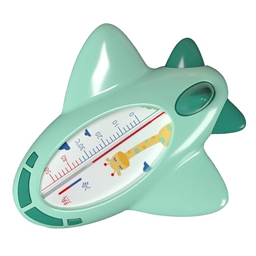Baby Bath Thermometer, Infant Bath Thermometer Airplane Shape Lovely Multifunctional Infant Water Temperature Thermometer (Green)