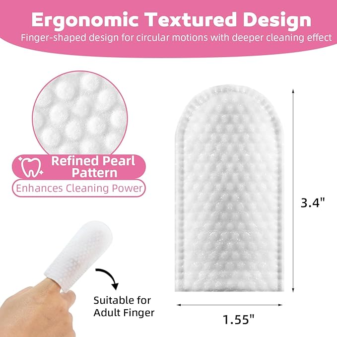 Teeth Cleaning Wipes for Dogs & Cats, Natural Formula Dog Finger Toothbrush Wipes Remove Plaque & Tartar Buildup, No-Rinse Disposable Dog Dental Care Finger Wipes(50 PCS)