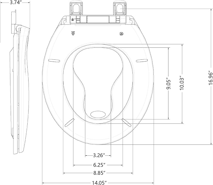 Toilet Seat with Potty Training Seat Built-In, Round Fit, Soft Close Lid, Slow Close Noiseless Design, American Standard Compatible,White and Blue