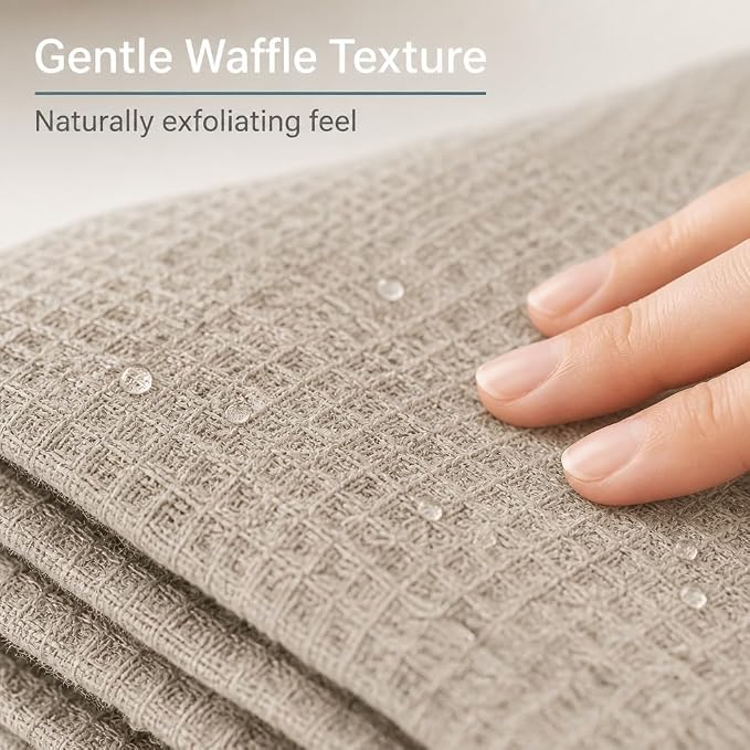 Pure 100% Linen Bath Towel - 30x60-inch Lightweight Travel Towel - Linen Beach Towel Waffle Weave Quick Dry Hair Towel - Thin Towels for Bathroom
