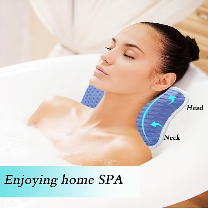 Bath Pillows for tub,Home Spa Pillows for Bathtub, Hot Tub,Head and Neck Support with 2 Strong Suction Cups,New Purple