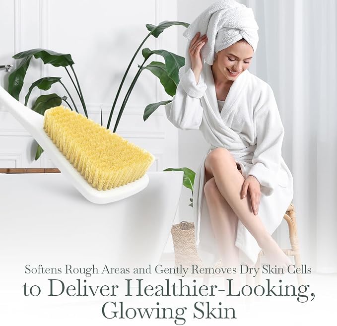 Fuller Brush Exfoliator & Scrub Body Brush - 16-inch Contoured Handle with Polyester Bristles - an All-Over Reach Including Back, Neck, Shoulders & Feet - Soft, Durable & Gentle on Your Skin (2-Pack)