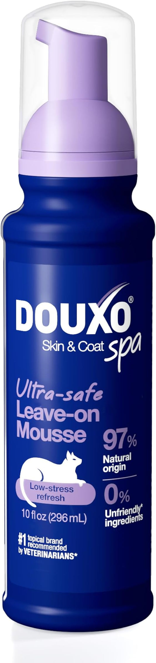 DOUXO SPA Waterless Cat Shampoo, 10 fl oz, Leave-On Mousse. Leaves the Coat Clean, Refreshed, Soft, Radiant and Smelling Great, Ultra-Safe Formula