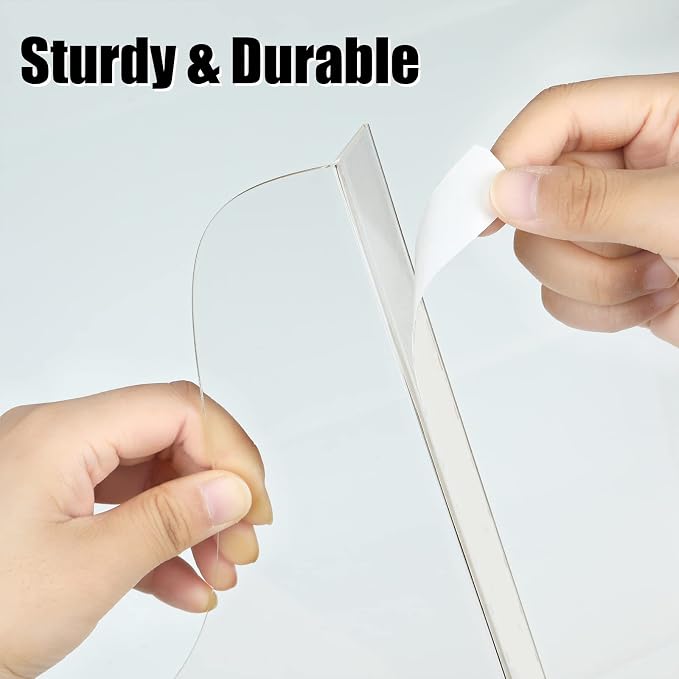 Blulu 2 Pcs Bathtub Shower Splash Guard Bathtub Corner Splash Guard 7.4 x 8.6 Inch Transparent Bathtub Edge Guard Bathtub Water Guards Acrylic Tub Corner Guard with Adhesive Tape for Bathroom Restroom