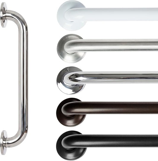 Vive Grab Bar for Showers - Bathroom Antislip Handrail for Seniors, Elderly Assistance Product, Heavy Duty Shower Handles, Handicap Grab Bars, Stainless Steel, Multipurpose, 440 lbs (Polished)