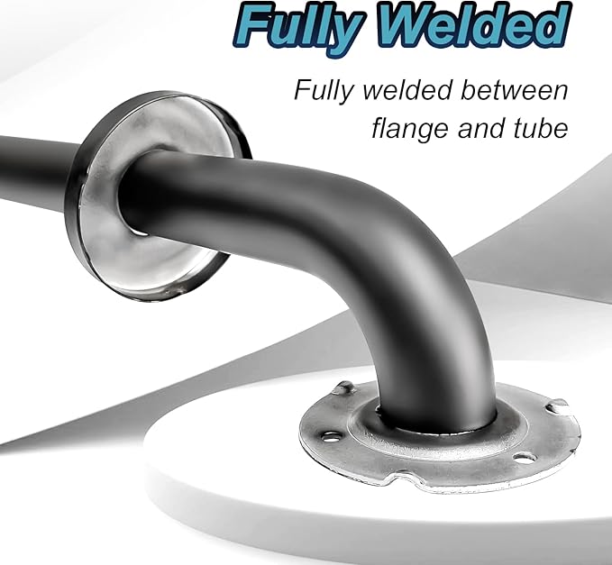 Handicap Grab Bars, 2 Pack 24 Inch Grab Bars for Shower, 304 Stainless Steel ADA Grab Bars for Bathtubs and Showers, Toilet, Safety Shower Handles for Elderly, Disabled (Matte Black Knurled)