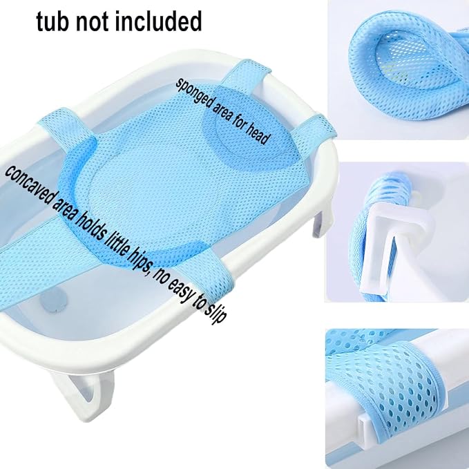 Baby Bath Seat Mesh Pad| Soft Infant Bathing Pillow Bath Cushion Sling Adjustable Bath Support Net Cushion Mat for Newborn Toddler(Tub NOT Included)