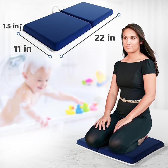 Bath Kneeler & Elbow Kneeling Rest Pad Set for Baby Washing Baths Gift Set | Includes Sponges Duckies Cloths & More! Perfect Set for Bath Time - Baby Shower and Birthday Gifts Necessity & Essentials