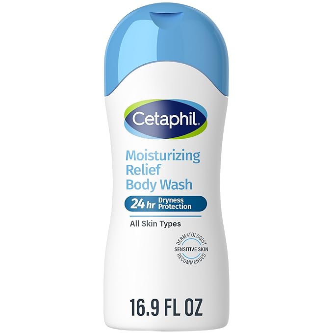 Cetaphil Moisturizing Body Wash, Sensitive Skin, Fragrance Free, 16.9 fl oz | Hydrating Body Wash for Women and Men, Fragrance-Free, Dermatologist Recommended, Soothes Dry, Sensitive Skin