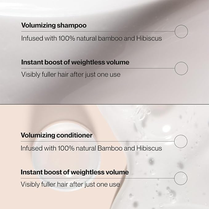 Suave Shampoo and Conditioner Set, Bamboo & Hibiscus – Volumizing Hair Products for Flat, Fine Hair, 12.6 Oz Ea