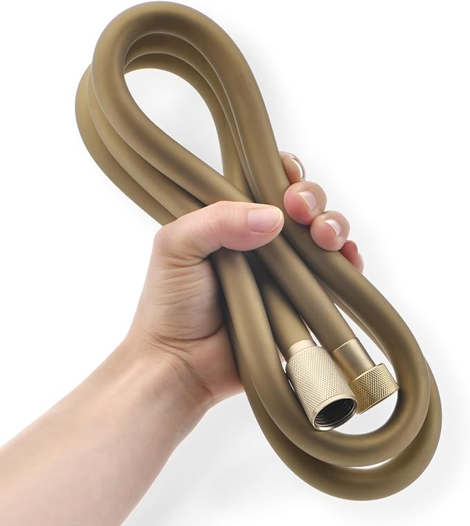 Gold Silicone Shower Hose Extra Long 59 Inches | Adjustable Showerhead Hose,Used In Showerheads Spray Bidet.Anti-kink,High Pressure,Flexible RV Shower Hoses Replacement