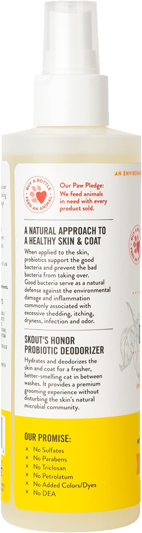 SKOUT'S HONOR Cat Deodorizer Spray- Hydrating Daily-Use with Avocado Oil & Omega-3s, Paraben & Sulfate-Free, 97% Natural, 8oz, Honeysuckle, 2-Pack