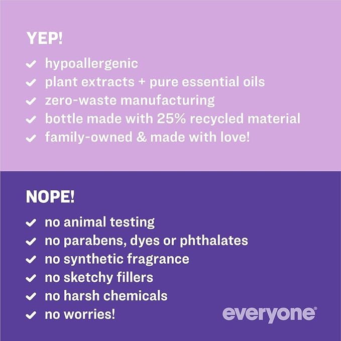 Everyone 3-in-1 Kids Soap, Body Wash, Bubble Bath, Shampoo, 32 Ounce (Pack of 1), Lavender Lullaby, Coconut Cleanser with Plant Extracts and Pure Essential Oils