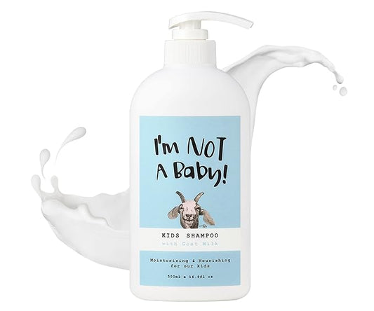 I'm NOT A Baby! Kids Shampoo, 16.9 Fl Oz, Goat Milk, Dermatologist Tested, Zero Silicon, PETA Cruelty- & Allergen-free, Gentle for Kids