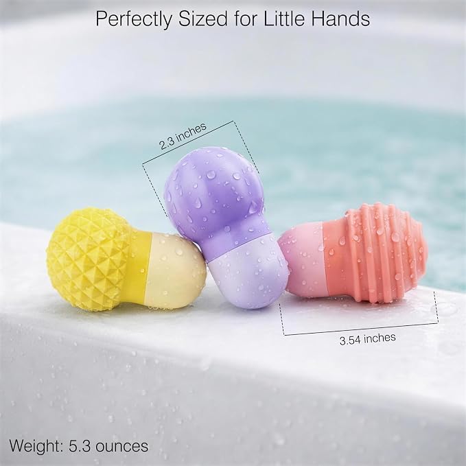 Sensory Squeezing Water Bath Toys for Toddlers,3PCS Bath Tub Pool Floating Toys for Babies Kids 1-3，Textured Fidget Toys Stocking Stuffers Gifts for Boys Girls 18+ Months