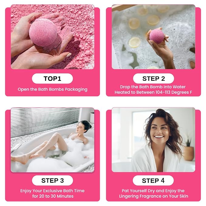Body & Earth Bath Bombs Gift Set for Women, 10 X 3.5 oz Essential Oils Cherry Blossom Handmade Birthday Gift Idea for Family, Women, Mother's Day Gifts