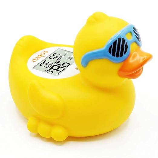 Baby Bath Thermometer, Floating Duck Infant Water Thermometer for Newborns | Good/Cool/Hot Display, LED & Sound Alarm, Adjustable High-Temp Alert, ±1°F Accuracy, BPA-Free IPX7 Duck for Newborn Baths