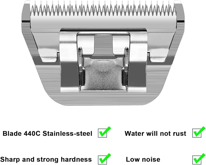 15W Dog Grooming Wide Blades,Compatible with Andis,Oster A5,Wahl KM10 | Cut Length 3/64”(1.2mm)