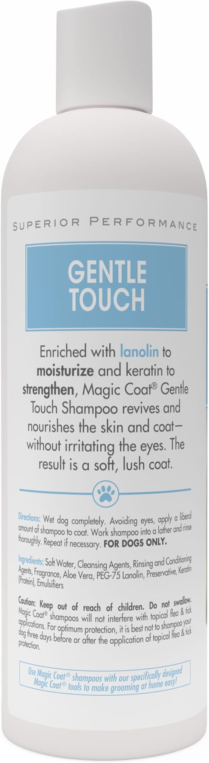 Four Paws Magic Coat Gentle Tearless Dog Shampoo, Soft Breeze Scent, 16 oz | Dog grooming, dog conditioner, with lanolin to moisturize skin & coat, cleanses & strengthens, paraben-free, all coat types