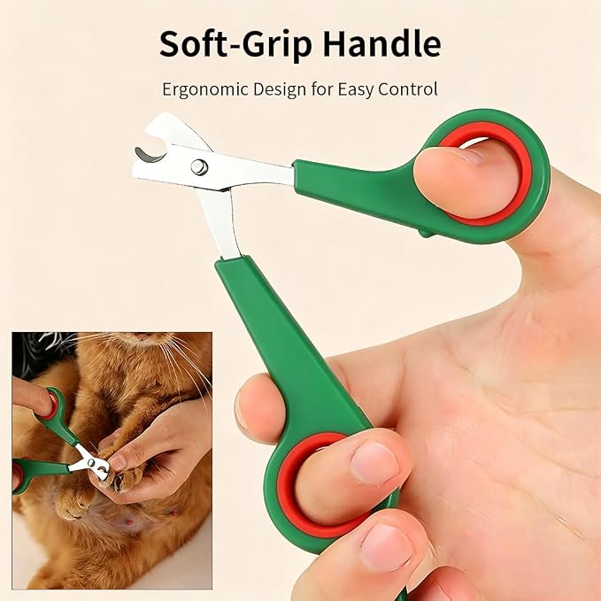 Pet Nail Clippers for Dogs and Cats,Safety Guard Dog Nail Trimmer,Professional Cat Nail Clippers with Quick Sensor,Sharp & Comfort-Grip Puppy Nail Cutter for Small Medium Large Pets (Green)