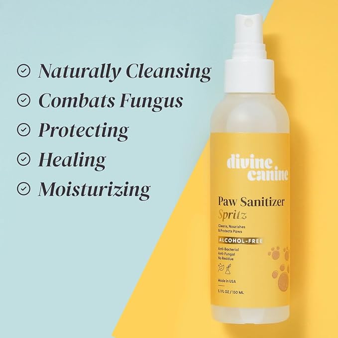 Dog Paw Cleaner - 5.1 Fl Oz of Alcohol Free Paw Cleansing Spray - Made with Aloe, Copaiba Oil, and Lemongrass Oil to Nourish and Clean Paws - Made in The USA