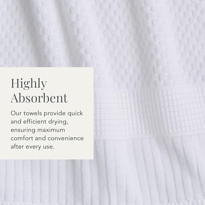 NY Loft 100% Cotton 2 Pack Bath Sheet Towel Set | Absorbent Quick-Dry Oversize Bath Towels | Textured and Durable Cotton | Bright White