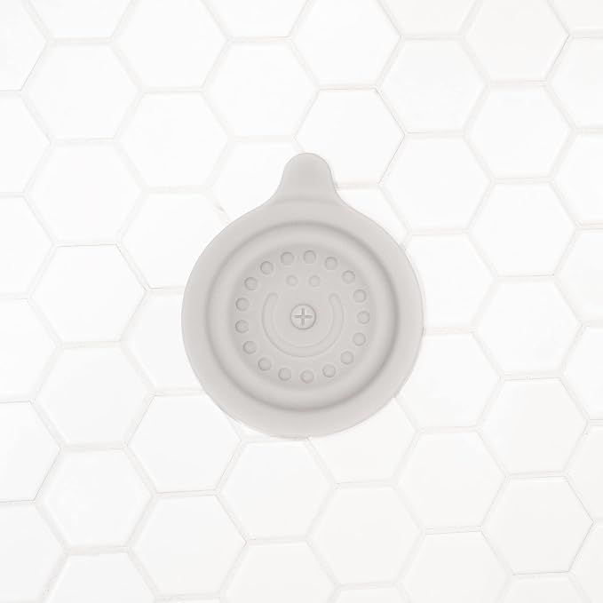 Ubbi Bathtub Drain Cover, Silicone Drain Stopper with Suction, Baby Bath Time Accessory, Gray (Pack of 2)