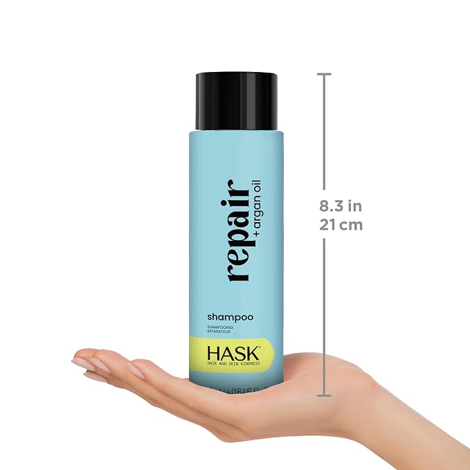HASK Repair + Argan Oil Shampoo + Conditioner Set | Strengthen & Restore Dry, Damaged Hair | 16oz each, 2 Pack