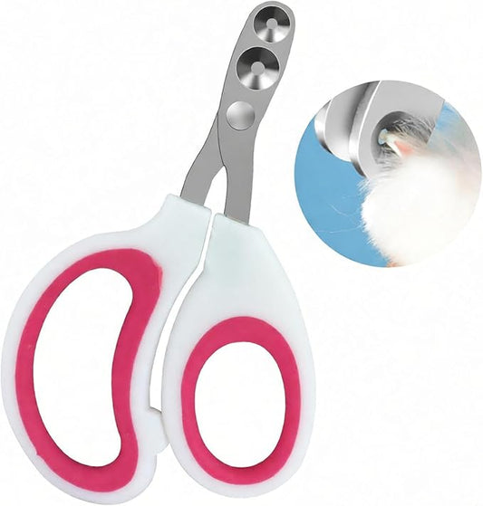 Cat Nail Clippers, Pet Nail Clippers, Cat Claw Trimmers, 2mm & 3mm Circular Cutting Holes for Small Animals Such as Birds, Bearded Dragon, Hamsters, Rabbits, Hedgehogs, Ferrets (Dark Pink)