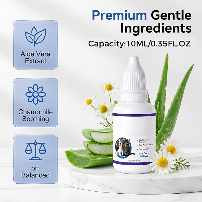 Pet EarPro Drops, 2026 New Professional Dog Ear Cleaner, Daily Ear Drops for Dogs and Cats with Natural Ingredients to Remove Wax, 2pcs