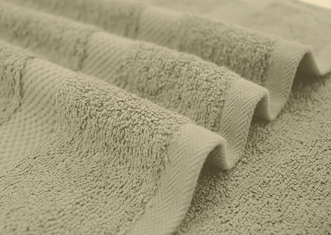DAN RIVER Large Bath Towels Set of 4, 27 x 54 Inches, 600 GSM Larger & Lighter Weight Towels for Bathroom - Highly Absorbent & Quick Dry 100% Cotton Bath Towel Set for Home, Gym, Spa & Hotel - Beige